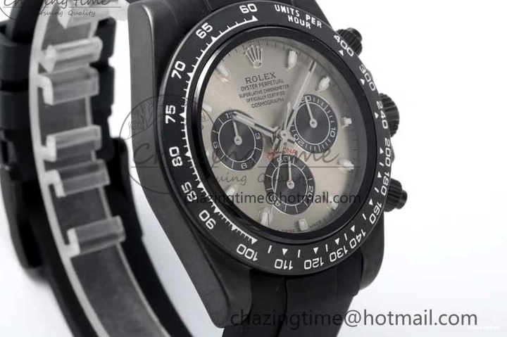 Black Black Rubber Strap on A7750 Best Daytona Ceramic Pusher Black 5GF Edition Dial Gray 0825